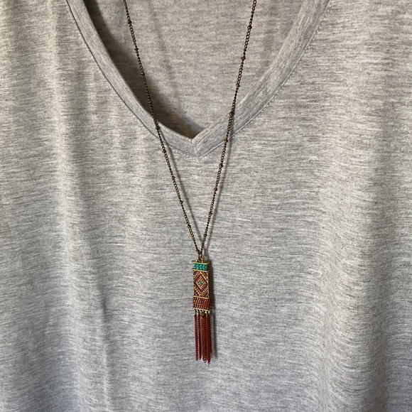 Western Pendant Necklace Antique dangle chain Vera Louise 114 - Picture 4 of 6